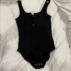 American Outfitters black Ribbed soft bodysuit
